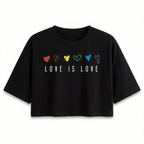 Pride Crop Top – Effortless Comfort with Colorful Heart Print