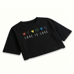 Pride Crop Top – Effortless Comfort with Colorful Heart Print