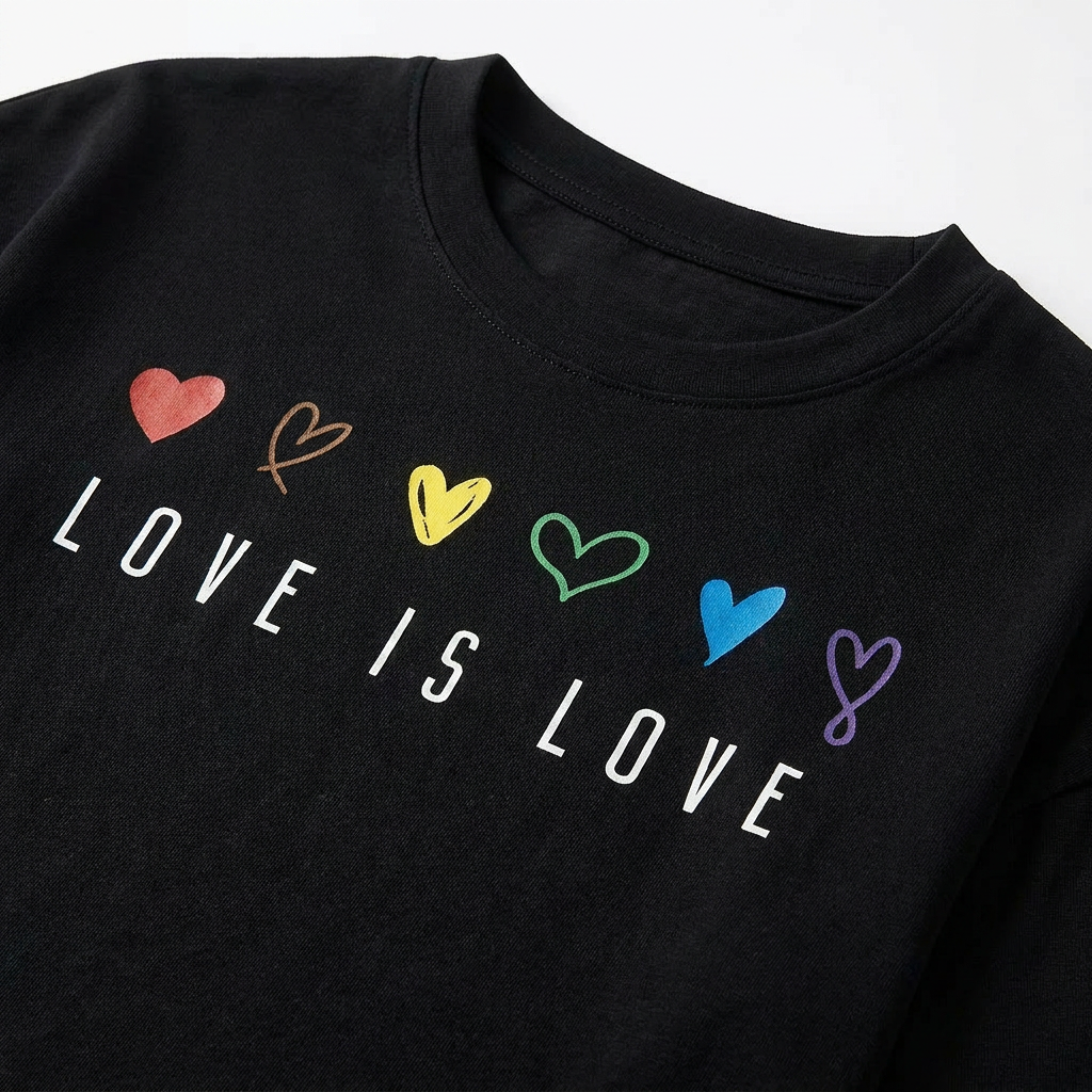 Pride Crop Top – Effortless Comfort with Colorful Heart Print