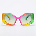Rainbow Cat Eye Sunglasses – Bold UV Protection with Oversized Frame