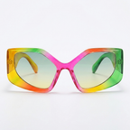 Rainbow Cat Eye Sunglasses – Bold UV Protection with Oversized Frame