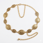 Retro Waist Chain Belt – Chic Carved Metal Circles