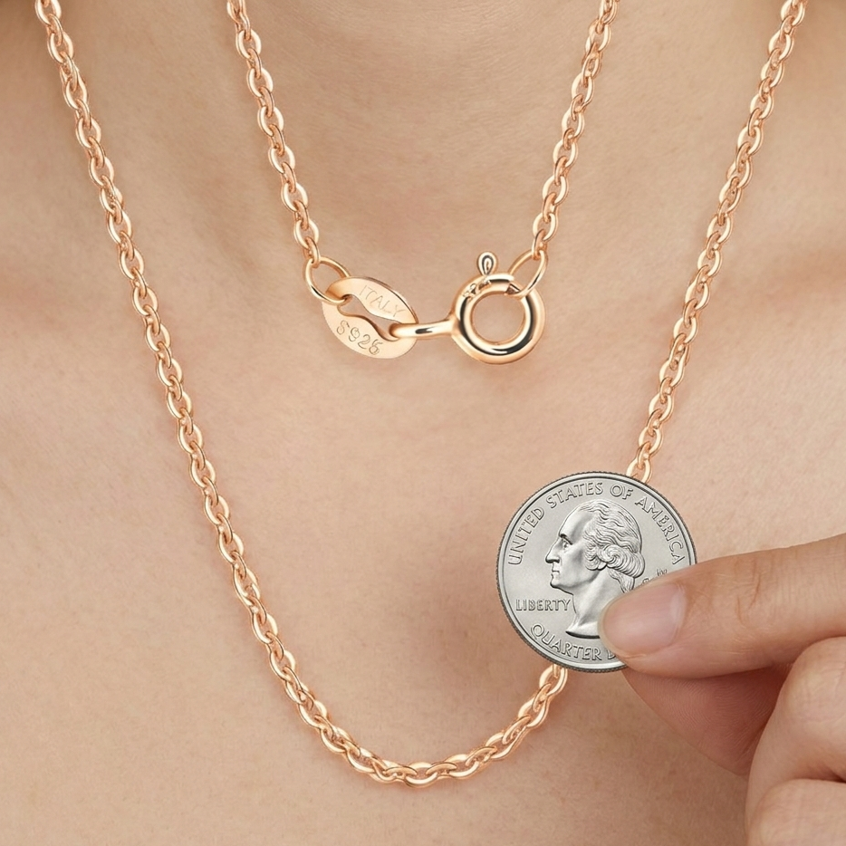 Rose Gold Cable Chain Necklace – 925 Silver