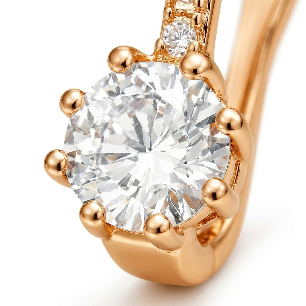Rose Gold Earrings – Elegant Sparkle Cubic Zirconia Studs
