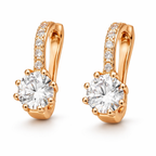 Rose Gold Earrings – Elegant Sparkle Cubic Zirconia Studs