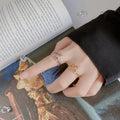925 Silver Gold Adjustable Zircon Ring – Wedding Jewelry