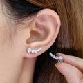 925 Silver Moissanite Climber Earrings D0.43CT GRA Cert