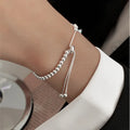 100% Solid 925 Sterling Silver Beaded Adjustable Bracelet