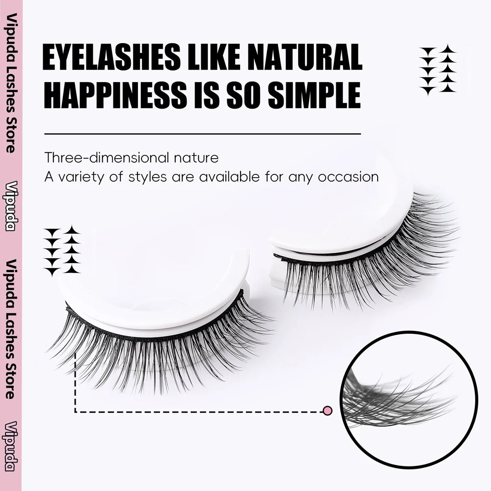 Reusable Self-Adhesive False Eyelashes – Glue-Free, Easy Wear