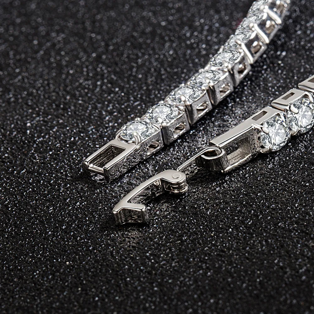 S925 Silver Zirconia Tennis Bracelet 4mm Women 16-20cm