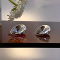 925 Silver Zircon Drop Hoop Earrings, Retro Minimalist
