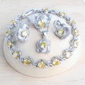 Zirconia Bridal Jewelry Set 925 Silver Earrings Ring Necklace