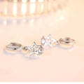 925 Silver Crystal Star Stud Earrings for Women & Girls