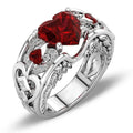 925 Silver Multicolor Heart Zircon Ring – 5 Color Love