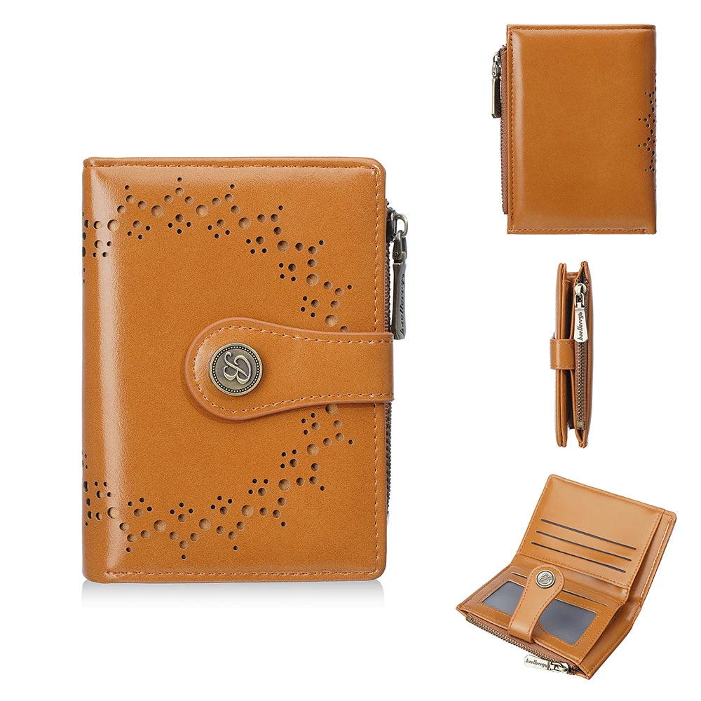 PU Leather Mini Wallet – Chic Card Organizer with Zipper Coin Pocket