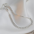 100% Solid 925 Sterling Silver Beaded Adjustable Bracelet