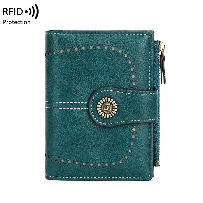 RFID Anti-Theft Wallet for Women, Multi-Card Zipper, Coin Wallet