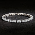 S925 Silver Zirconia Tennis Bracelet 4mm Women 16-20cm