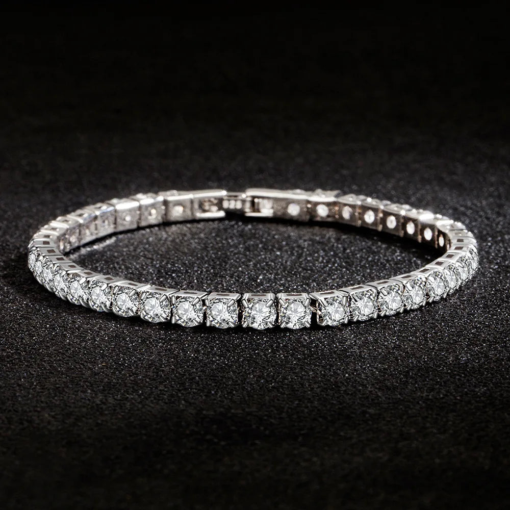 S925 Silver Zirconia Tennis Bracelet 4mm Women 16-20cm