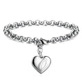 925 Sterling Silver Noble Heart Chain Bracelet for Women