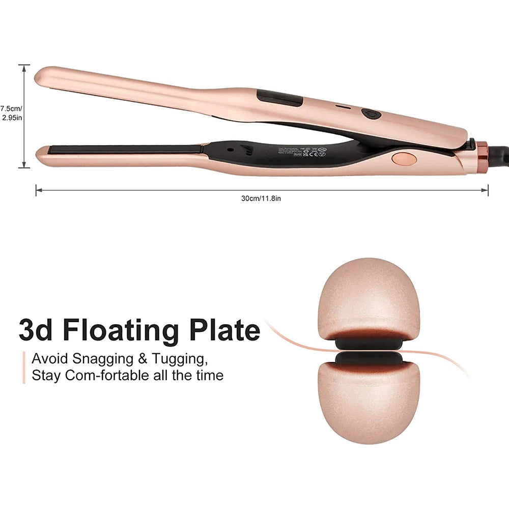 Portable Narrow Flat Iron for Short Hair | Hair Straightener & Curler