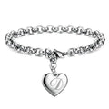 925 Sterling Silver Noble Heart Chain Bracelet for Women