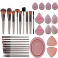 Professional Makeup Tools Set: Brushes, Sponge, Puff, Headband, Bowl