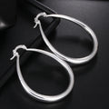925 Silver 41MM Smooth Hoop Earrings Women