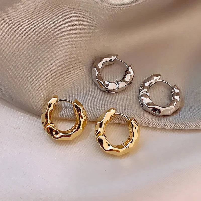 Trendy 925 Sterling Silver Hoop Earrings for Women