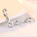 925 Silver Crystal Star Stud Earrings for Women & Girls