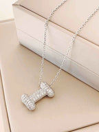 Bubble Initial Necklace – Sparkly A-Z Pavé Letter Pendant