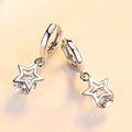 925 Silver Crystal Star Stud Earrings for Women & Girls