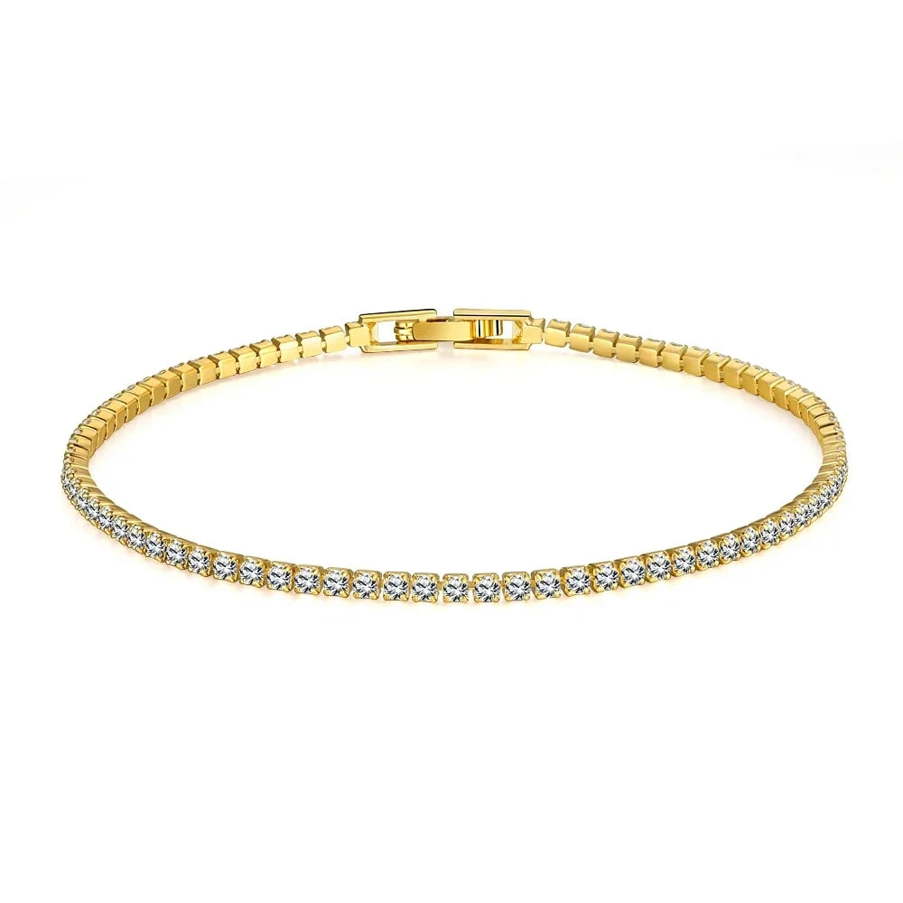 925 Sterling Silver Tennis Bracelet, 16-19CM, 2.5MM Zirconia Gift