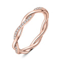 Moissanite D Love Rope Ring 925 Silver Gold Stackable