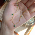 925 Silver Green Zircon Drop Necklace Charm for Women