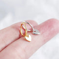 925 Silver Heart Tassel Earrings Gold Plated for Women