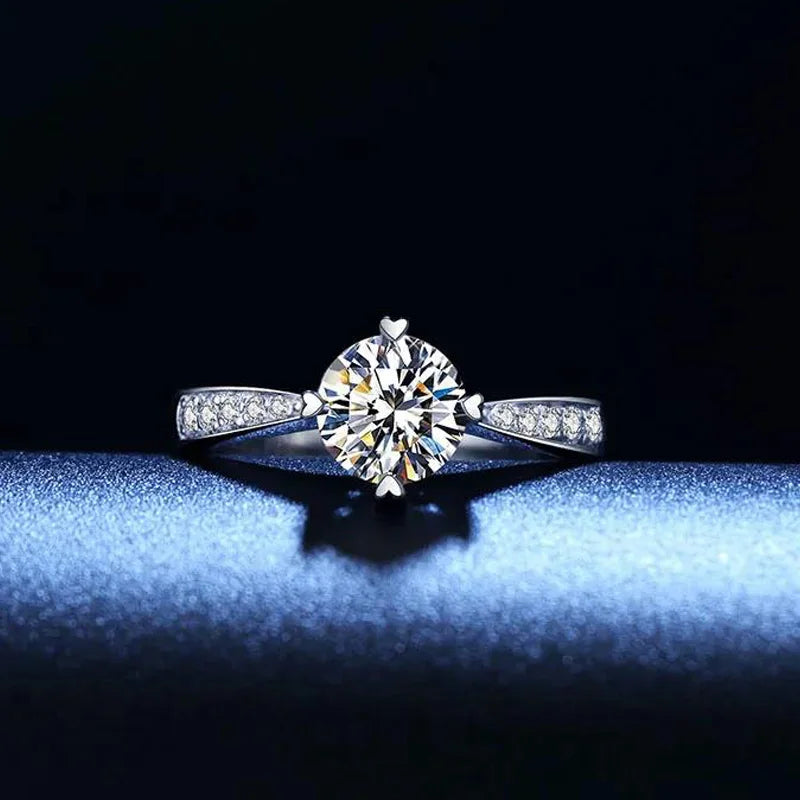 925 Sterling Silver Zircon Adjustable Women's Engagement Ring