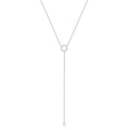925 Silver Double Circle Zircon Choker Necklace