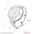 Women's 925 Sterling Silver Ring with Tree Hollow Charm