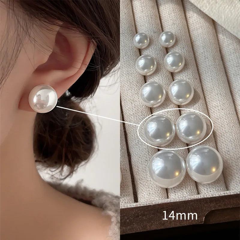 Pearl Stud Earrings – Classic Shine + S925 Silver Posts