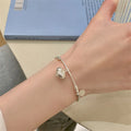 S925 Sterling Silver Geometric Love Bracelet – Elegant Gift