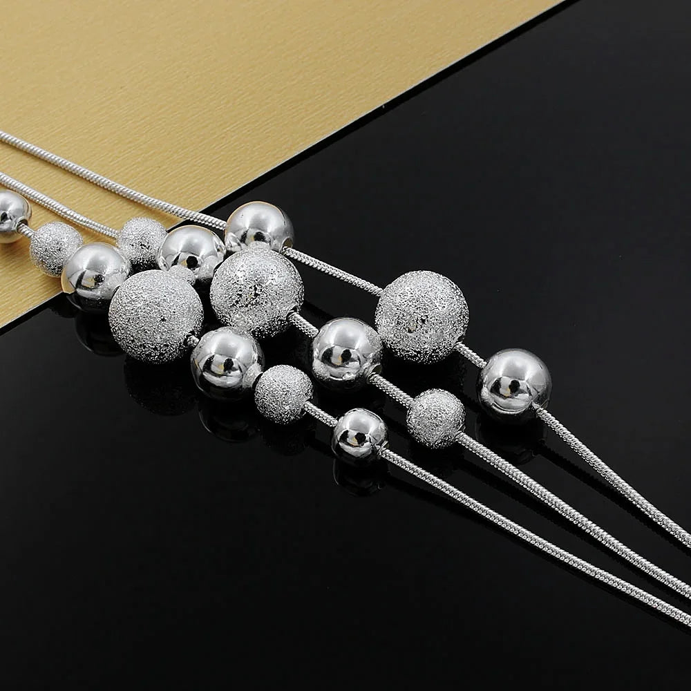 925 Silver Charm Bead Necklace – Fine Jewelry for Women Gift