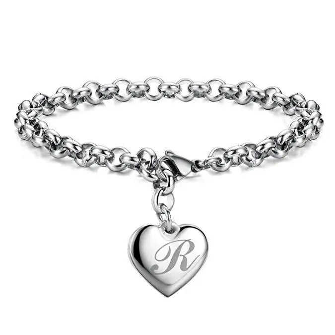 925 Sterling Silver Noble Heart Chain Bracelet for Women