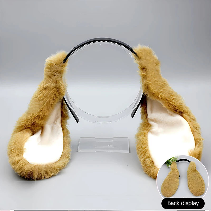 Plush Bunny Ear Headband – Cute Party Accessory & Soft Polyester