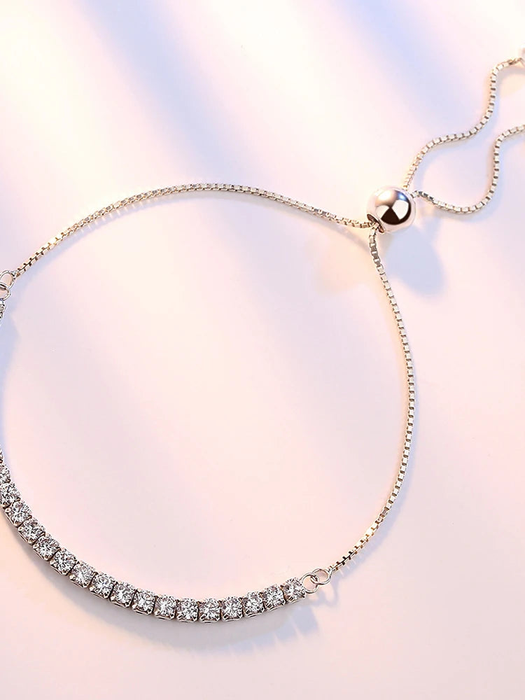 925 Sterling Silver Zircon Tennis Elegant Bracelet