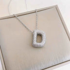 Bubble Initial Necklace – Sparkly A-Z Pavé Letter Pendant