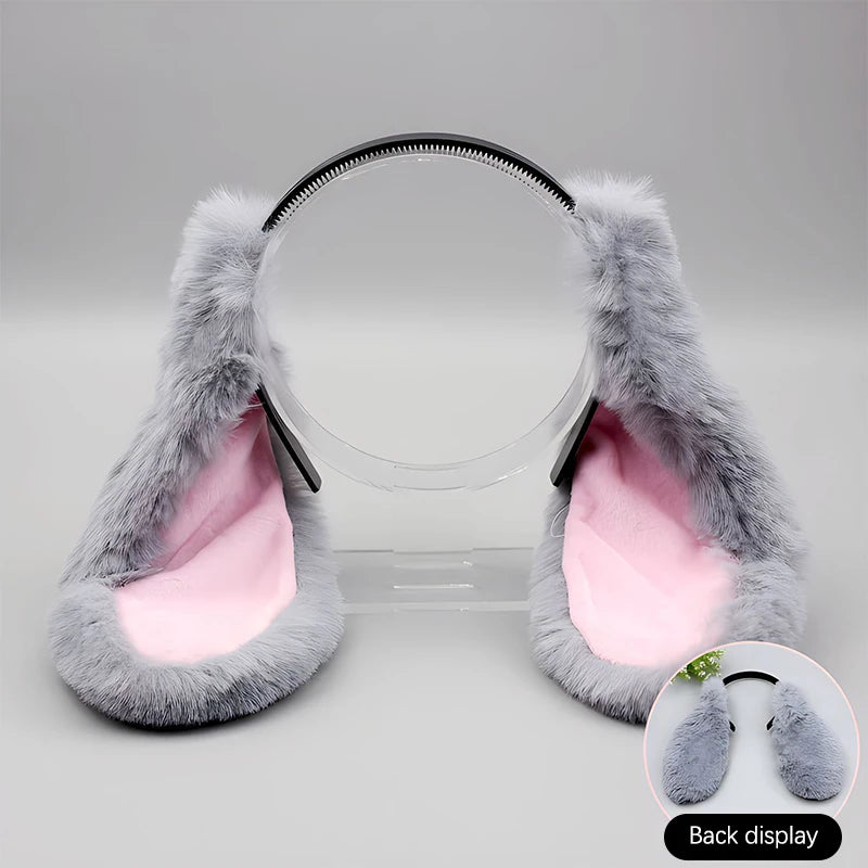 Plush Bunny Ear Headband – Cute Party Accessory & Soft Polyester