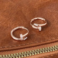 Minimalist 925 Silver Nail Hoop Earrings Women
