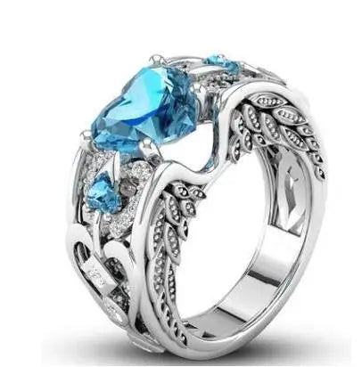 925 Silver Multicolor Heart Zircon Ring – 5 Color Love