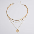 925 Sterling Silver 3-Layer Necklace Snake & Ball Chain
